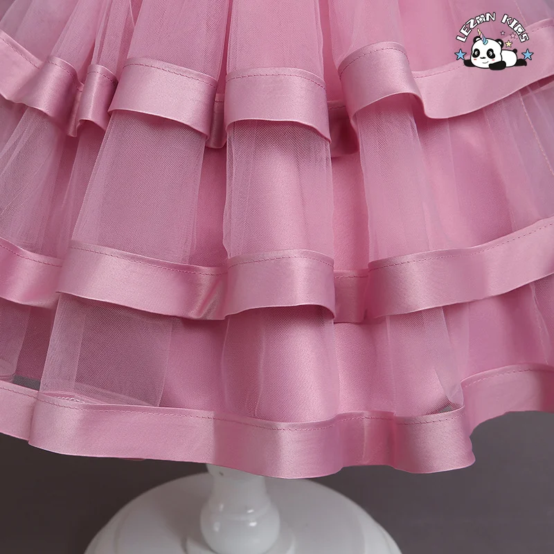 LEZONKIDS - Vestido de Criança Estilo Europeu para Meninas, Vestidos de Noiva para Crianças, Tutus para Festa de Aniversário para Meninas sem Manga